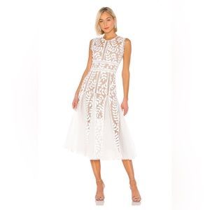Bronx and Banco white midi saba blanc dress size M, perfect for brides to be